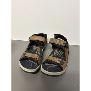 USED ECCO Yucatan Offroad Men's Hiking Sandals Brown Leather EU 43 US 9-9.5